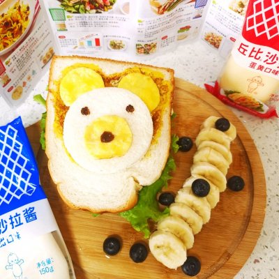 小熊三明治食谱大全及做法,小熊三明治早餐做法加芝士