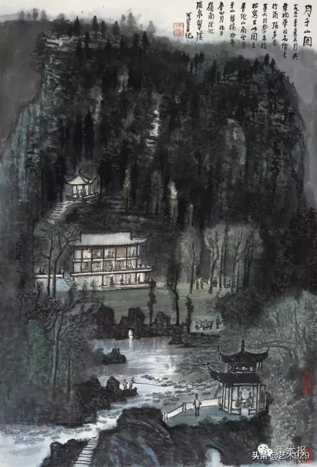 国画山水名家名段欣赏李可染,李可染画逆光山水一绝后附视频