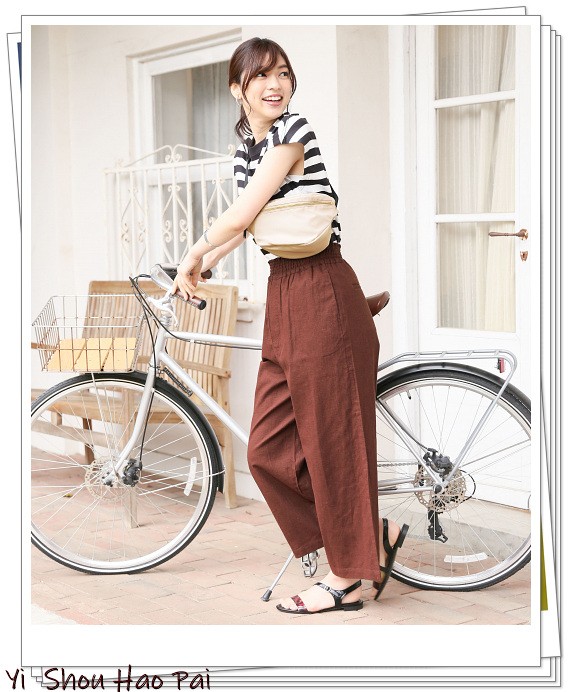 亚麻垂感裤搭配,杏色阔腿亚麻裤的搭配