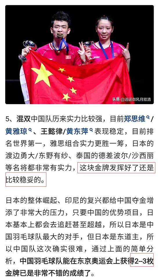 预测基本准确，说羽毛球女子单打冠军不是该有的样子真的懂球吗？