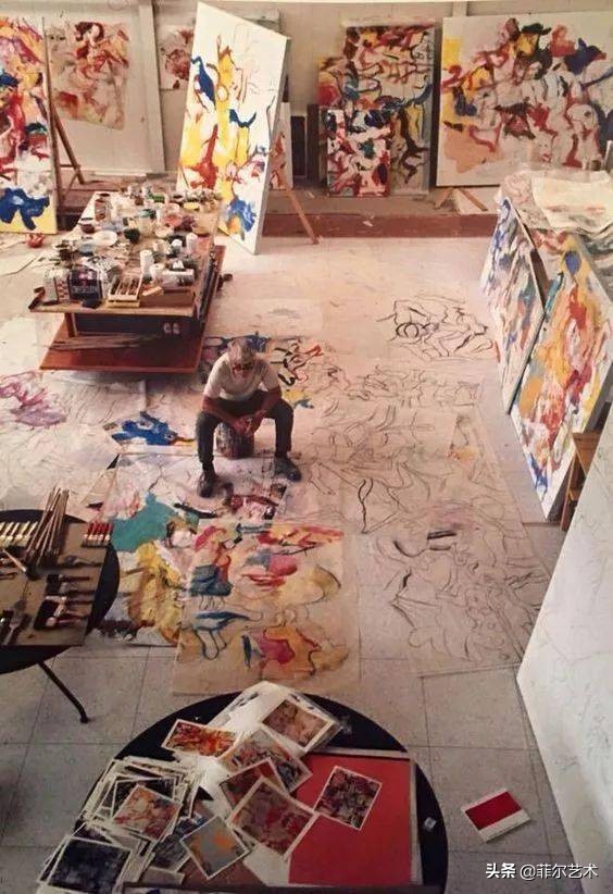 丹麦画家蒙森德风景油画作品欣赏,荷兰画家德库宁的油画作品无题