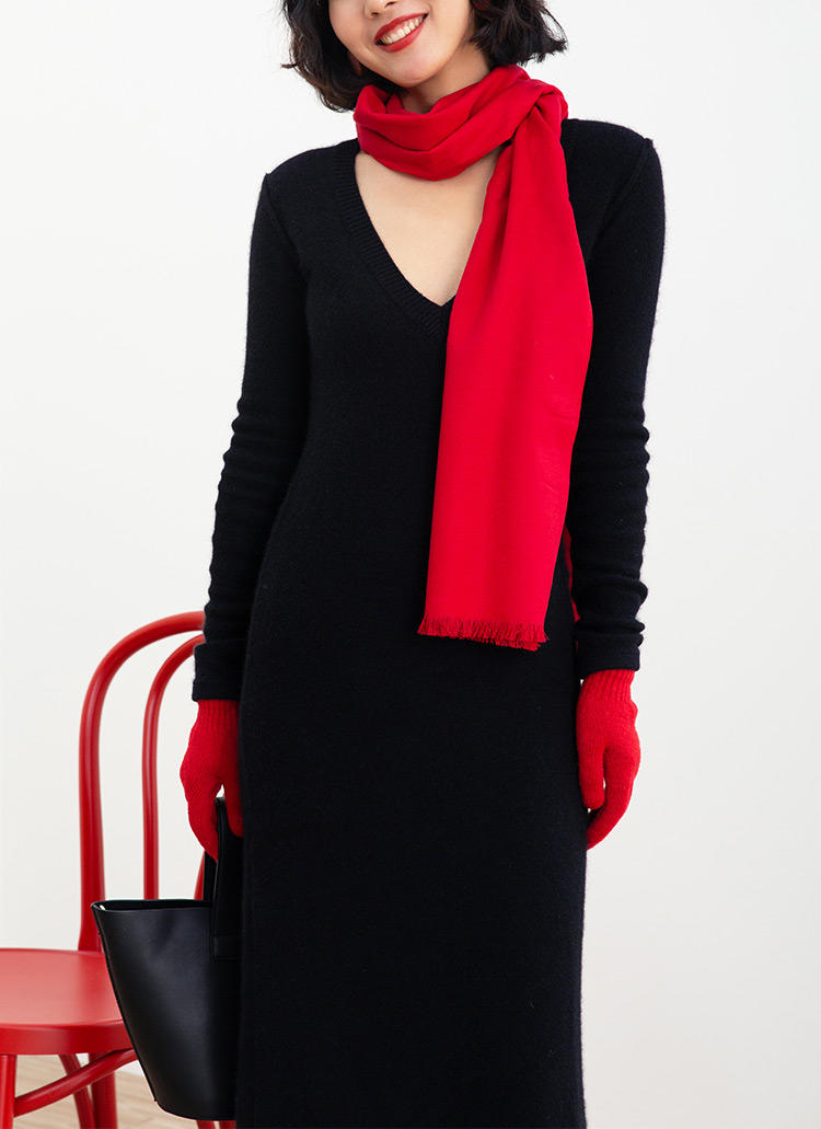 采紫禁红霞做围巾，轻暖丝滑，让你红运整年