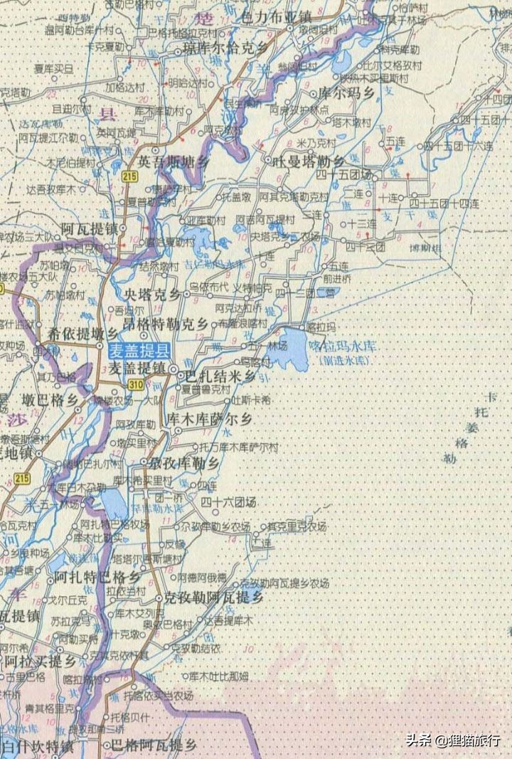 刀郎故里喀什,新疆喀什麦盖提县地图