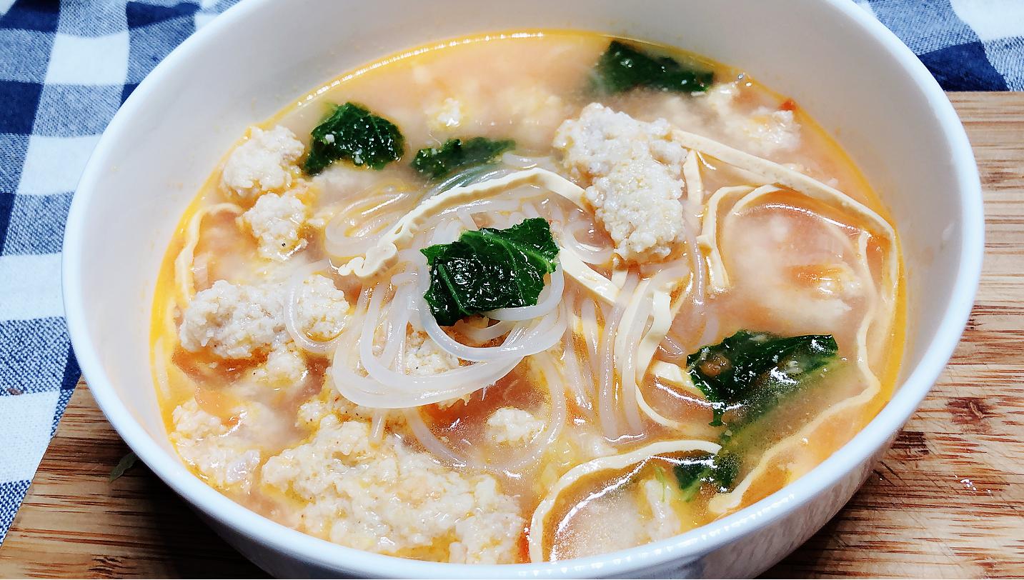 魔芋丝虾滑汤,魔芋虾滑番茄汤