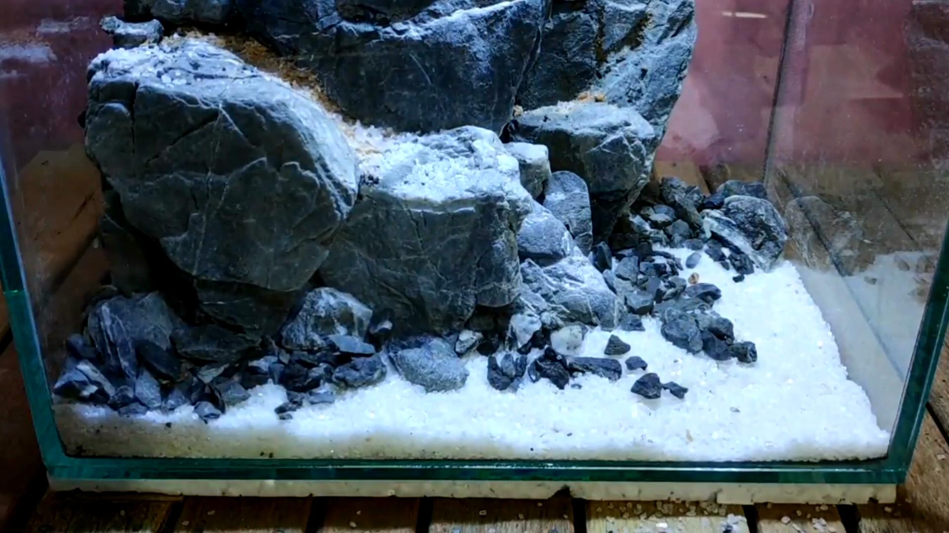 水陆缸石头拼接造景教程,真石头假山拼接造景