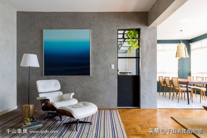 自然风格植物墙效果图,植物墙结合空间设计图