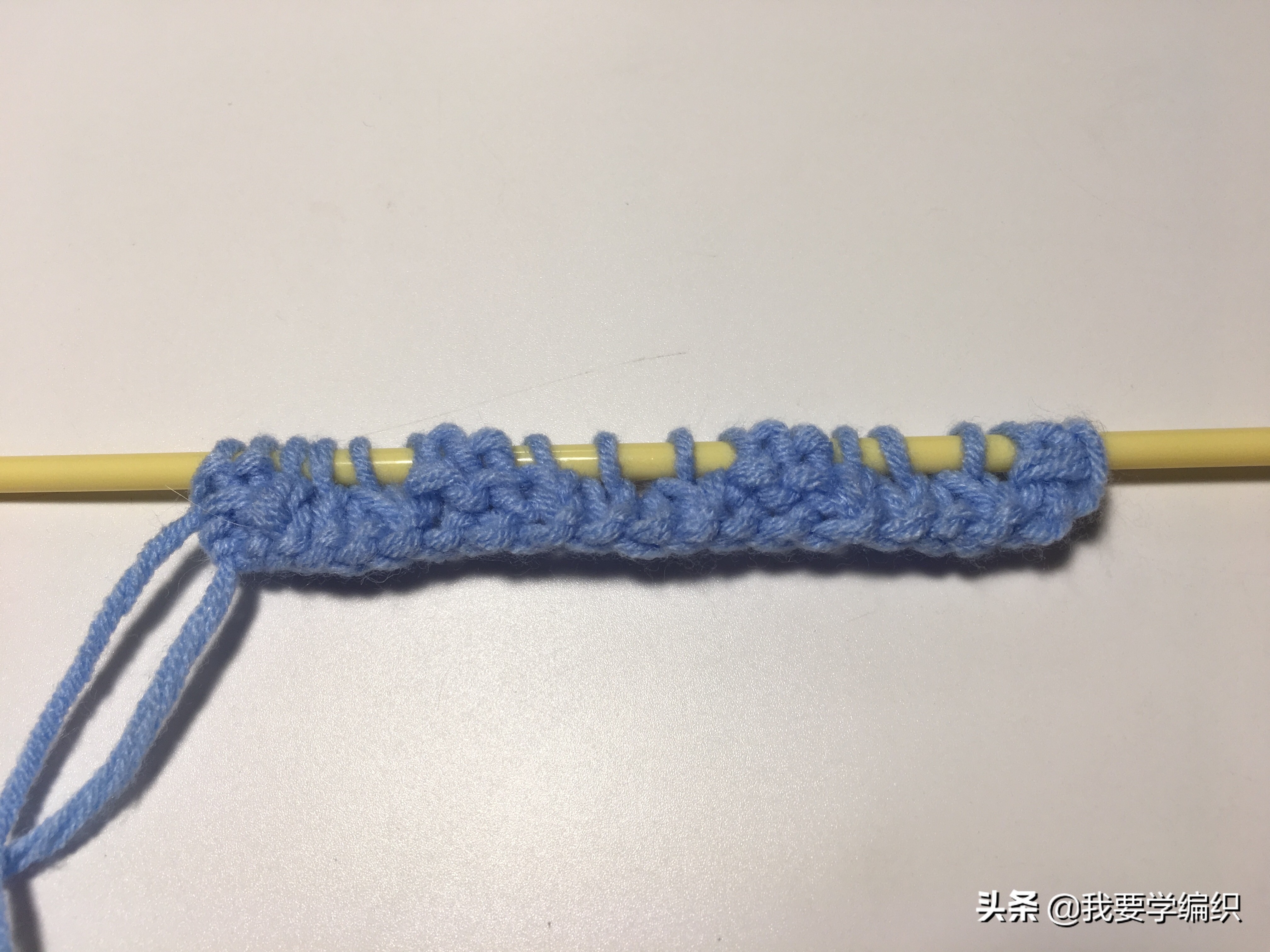 自上而下水波纹花样的编织教程,镂空波浪条编织花样