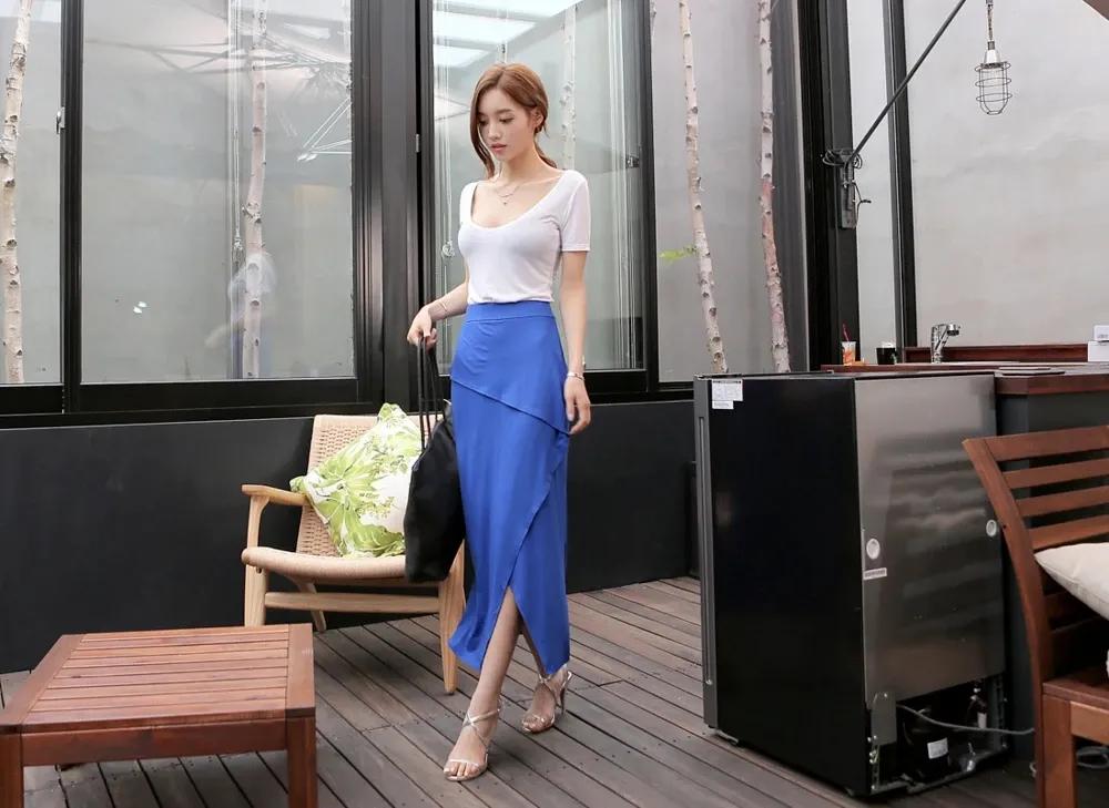 孙允珠蓝色波点连衣裙,孙允珠夏日长裙