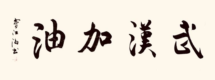 37位名家长江书法展,书法楷书武汉加油中国加油