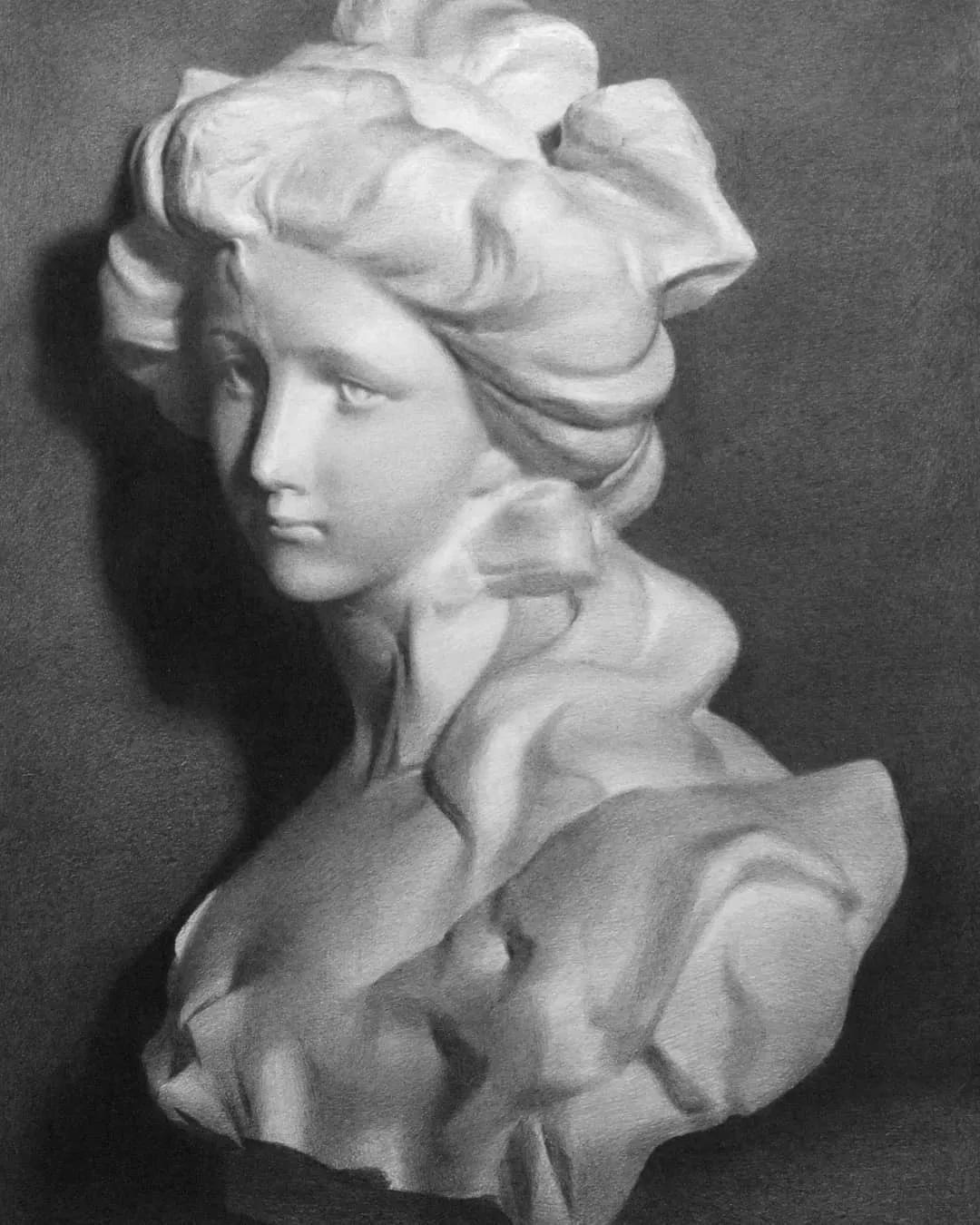 一眼惊艳的素描画,一眼望不到尽头的路素描画