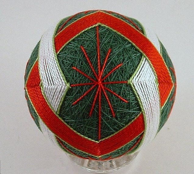 红底樱花手鞠球编织视频,大唐手鞠球编织教程