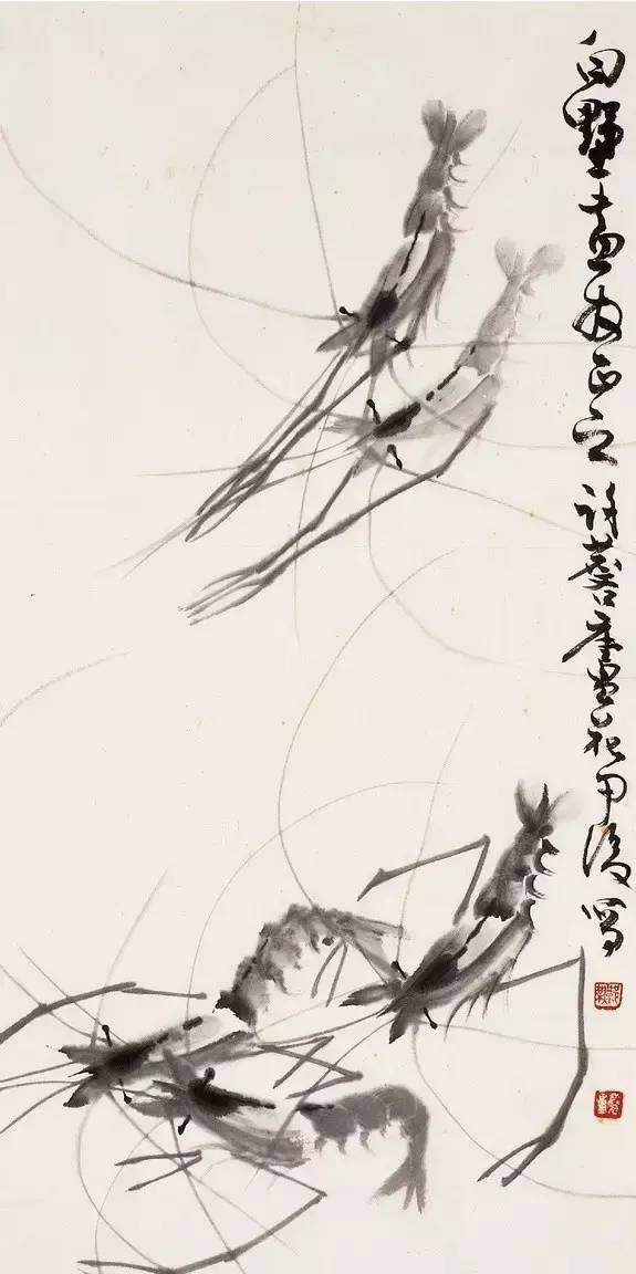 齐白石画虾换真虾,齐白石画虾的6只虾