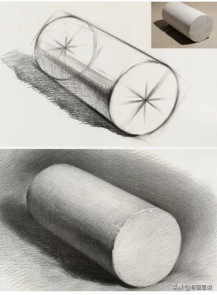 石膏几何素描临摹图片,几何石膏素描教学视频