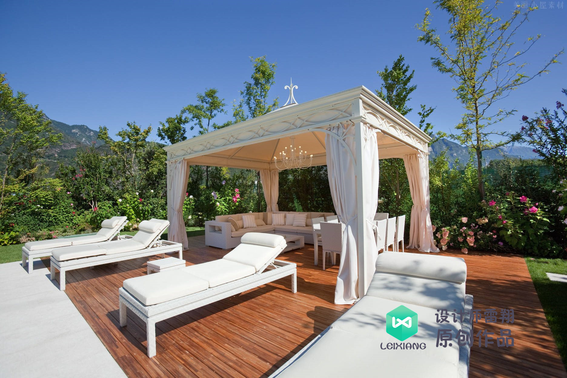 庭院防腐木颜色搭配效果图,庭院怎么铺装防腐木