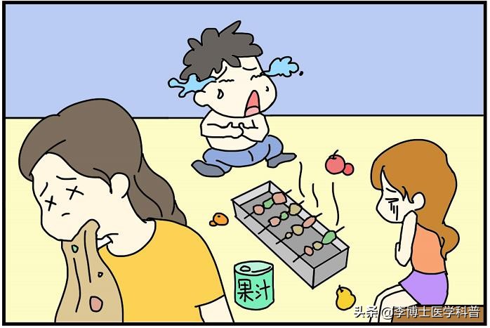 漫画食物中毒,食物中毒应急处理措施漫画
