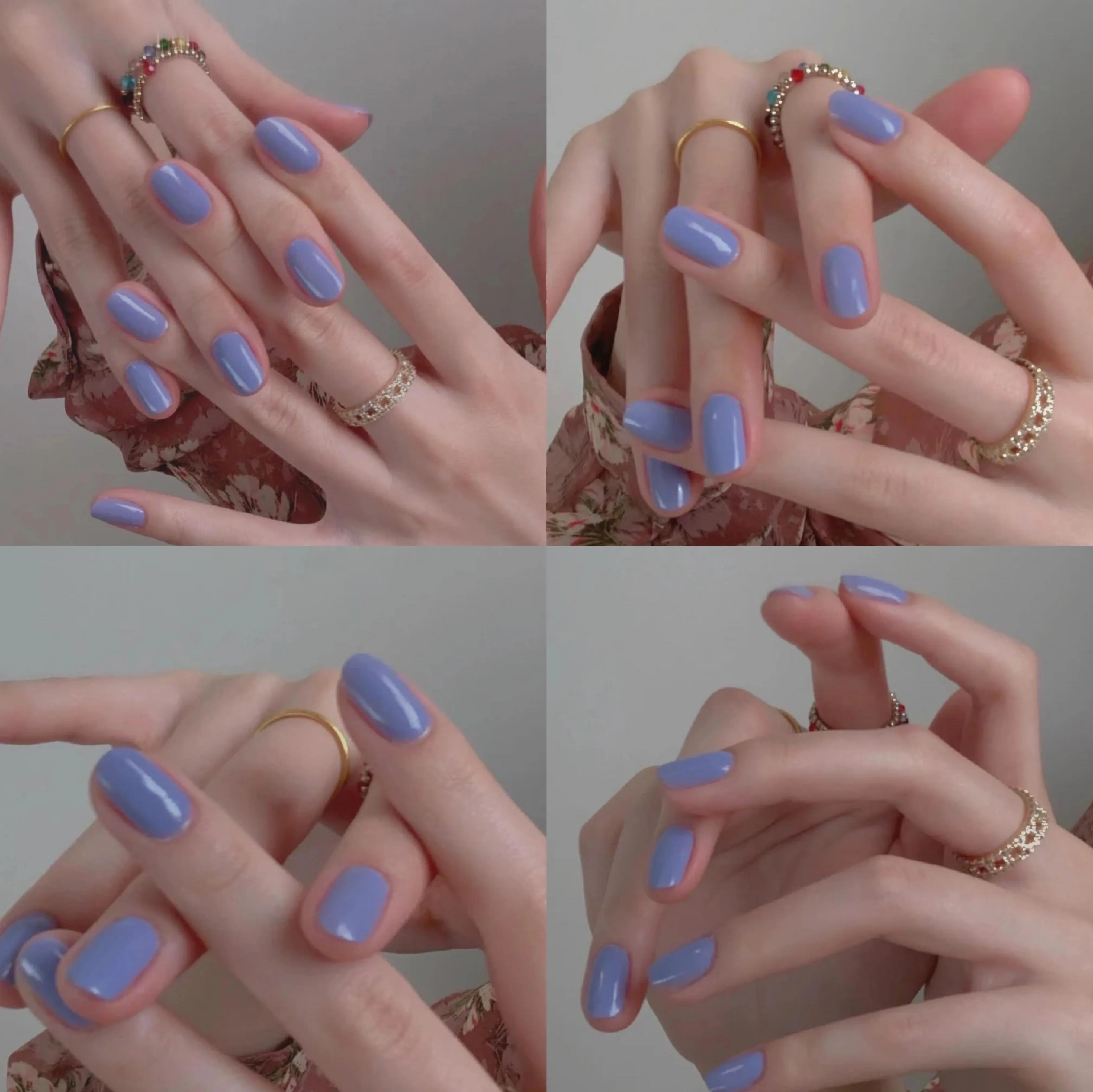 夏日纯色显白美甲颜色,2021最火美甲显白颜色短指甲纯色