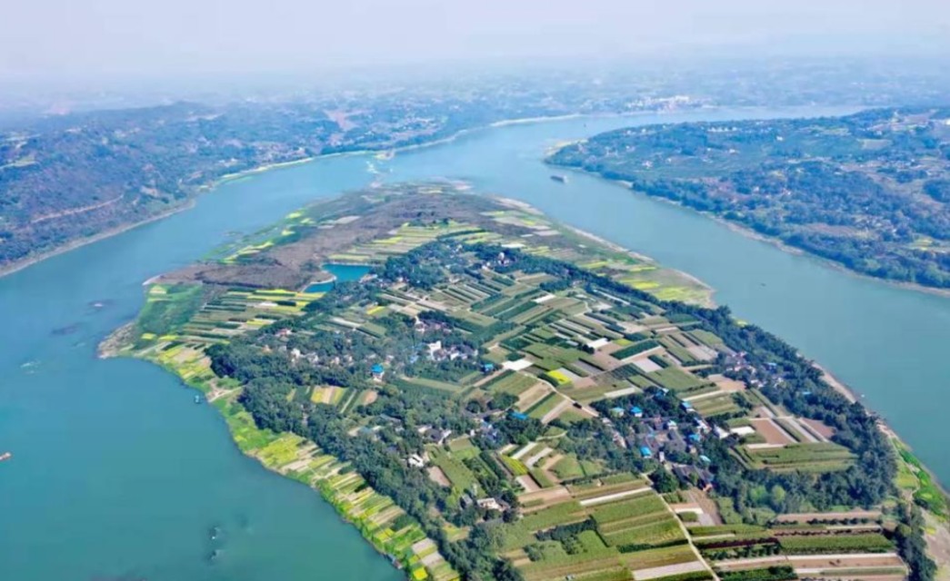 入渝第一岛中坝岛,长江入渝第一镇朱沱镇