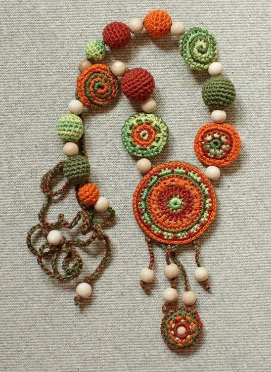 毛线钩织项链配饰教程,毛线钩织各种款式项链视频教程