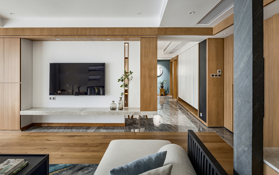 房子装修漂亮便捷的背景墙来啦,背景墙较短新中式效果图大全