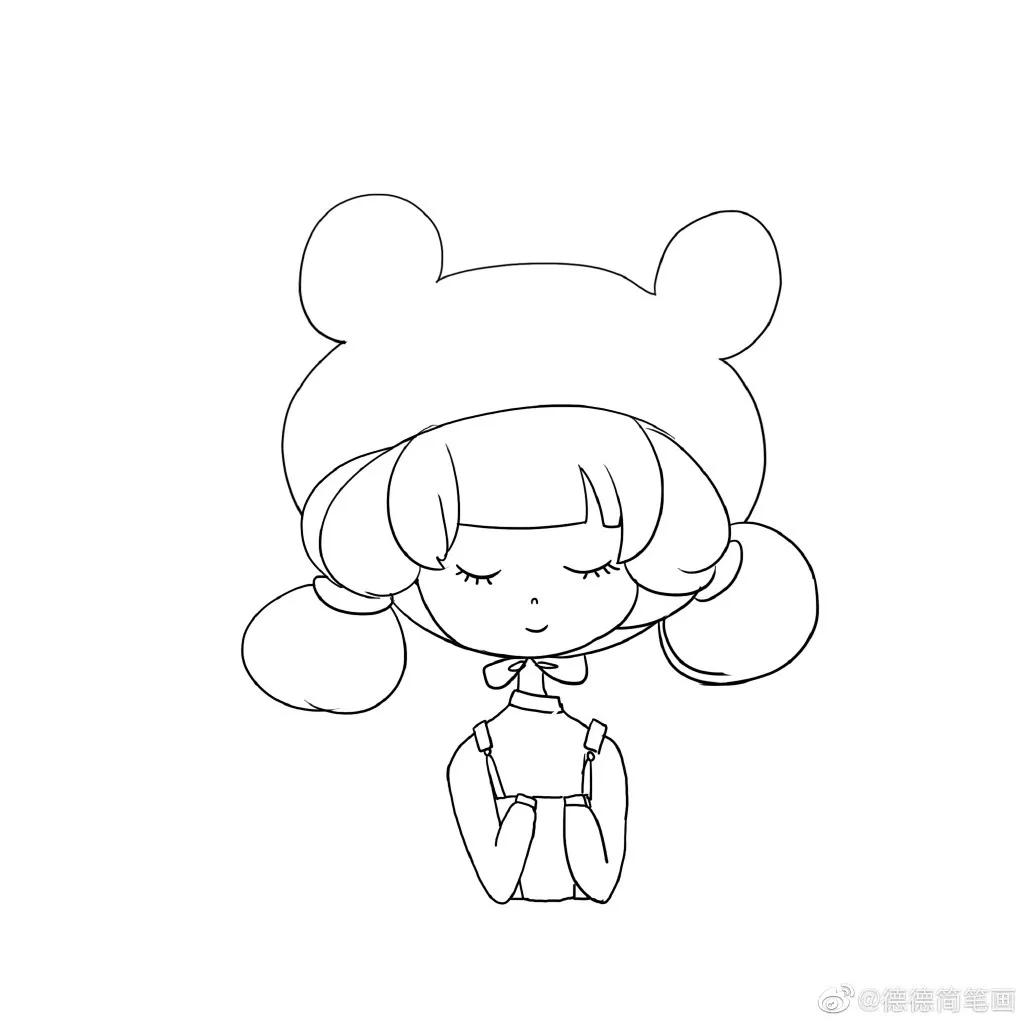 简单清新花卉的简笔画图片大全,唐老鸭简笔画可爱清新小女孩