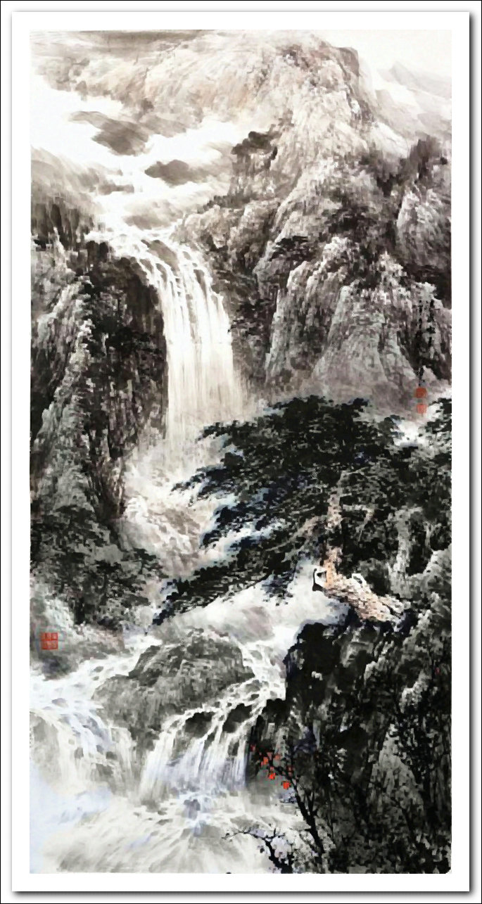 溪山国画山水画,郭金标山水画大全