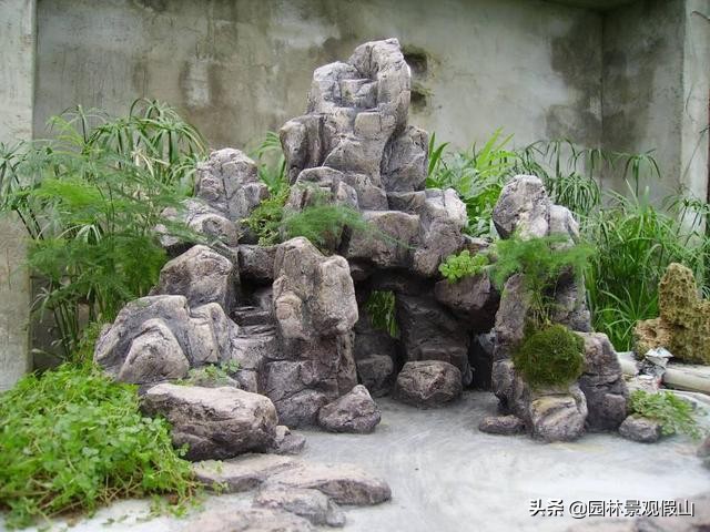 假山流水景观制作,假山造型制作教程