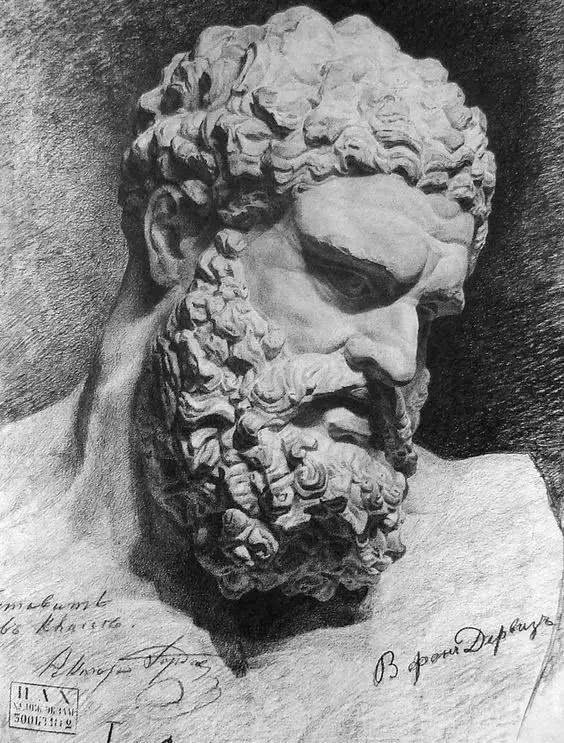 素描石膏像写生作品,素描石膏像面部刻画