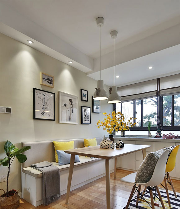 圆卡座式餐厅装修,卡座餐厅设计能装出高级感吗