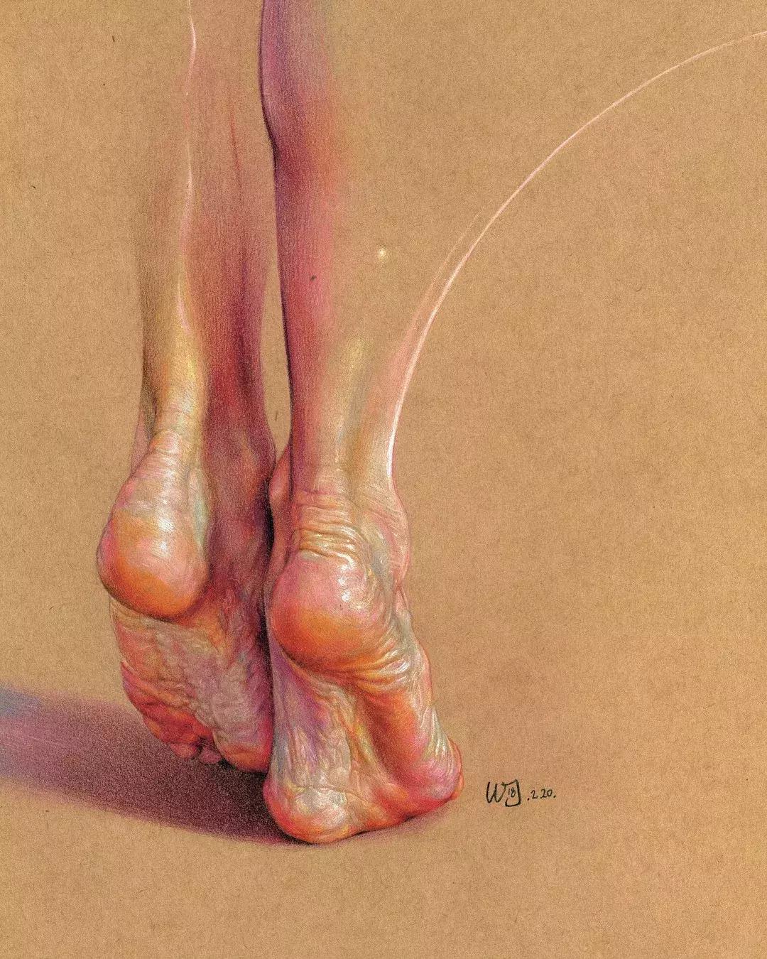 人体彩铅,人体五官彩铅