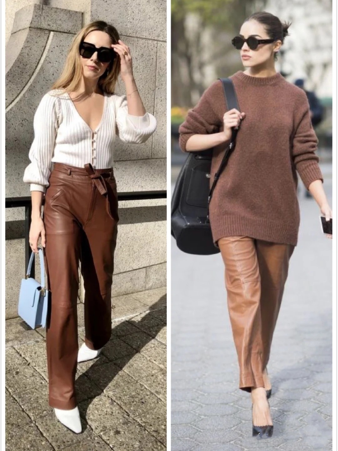 紧身皮裤的时尚穿搭,紧身皮裤时尚穿搭