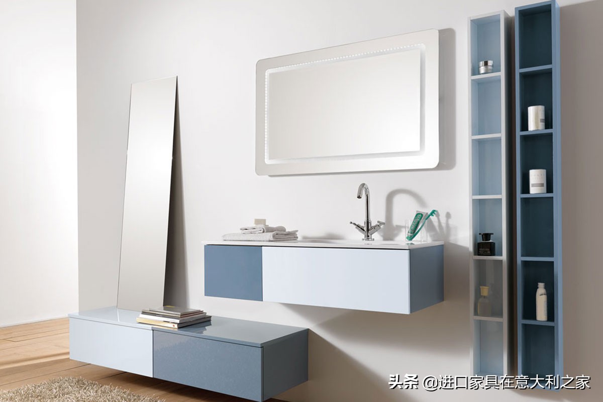 陶瓷一体盆浴室柜北欧三面墙,浴室柜北欧风格选什么颜色好看