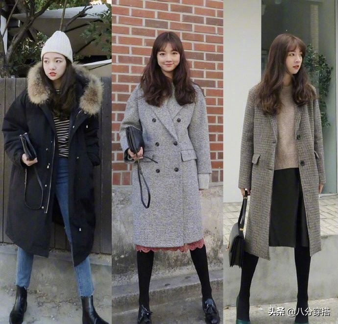 实用又时髦的冬日基础款穿搭！千鸟格大衣稳重大气，时尚洋气