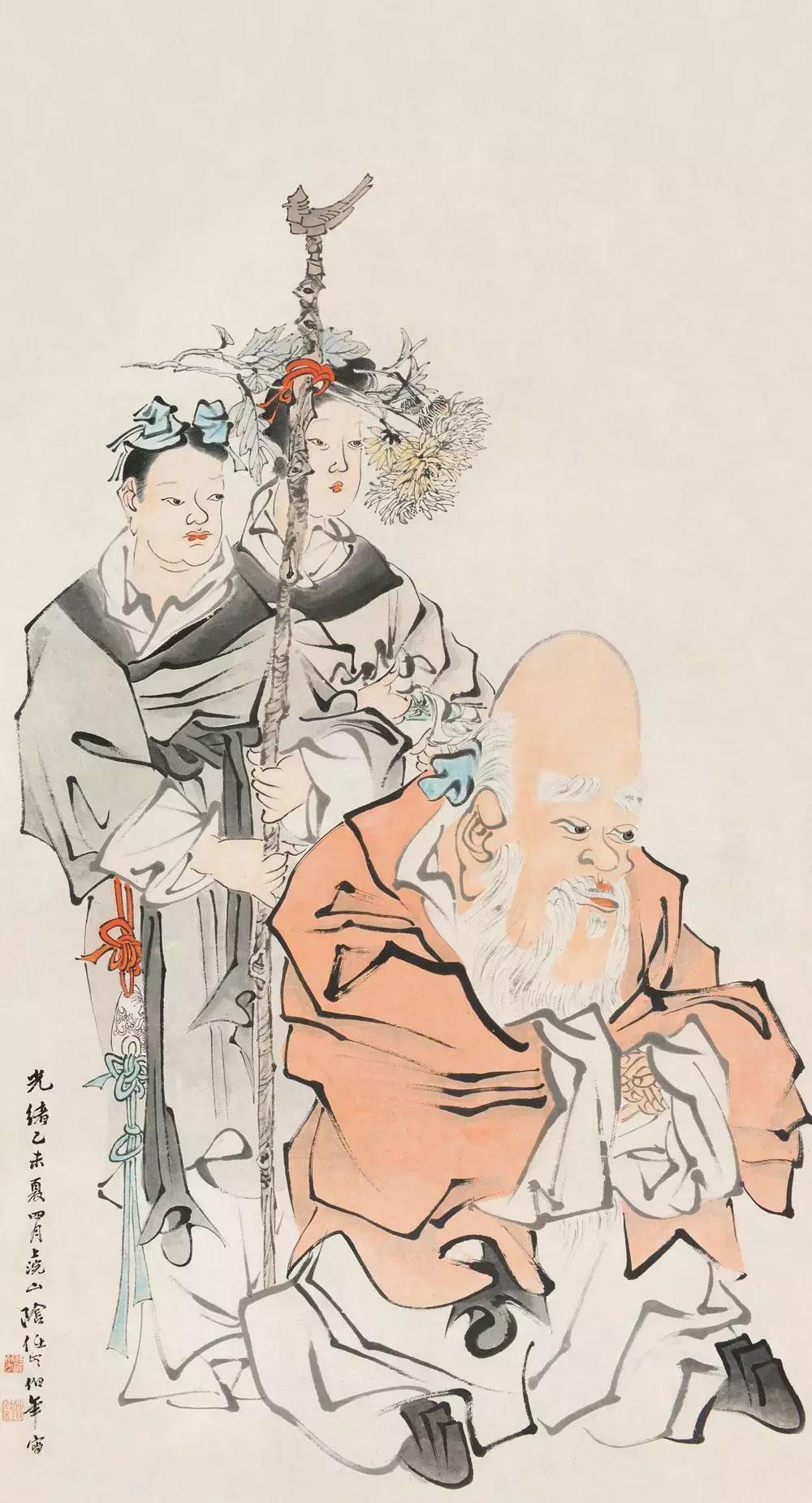 任伯年人物写意画 (任伯年人物白描图)