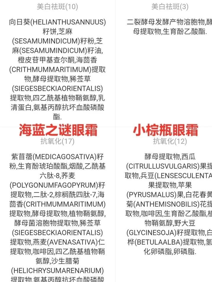 海蓝之谜兰蔻雅诗兰黛眼霜比较,雅诗兰黛小棕瓶眼霜vs兰蔻小黑瓶