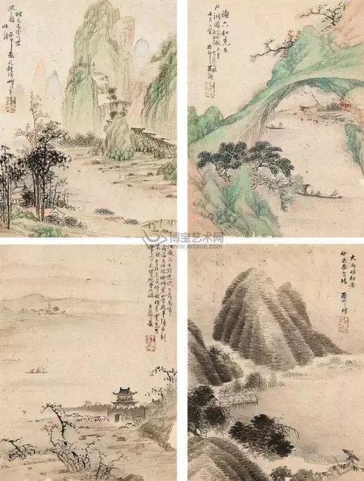 浅绛山水画给人的感觉,浅绛与焦墨山水画收藏