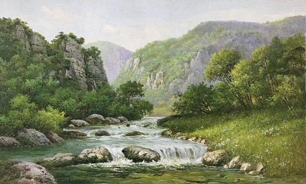 最新朝鲜风景油画图文,朝鲜大型山水风景油画图片集