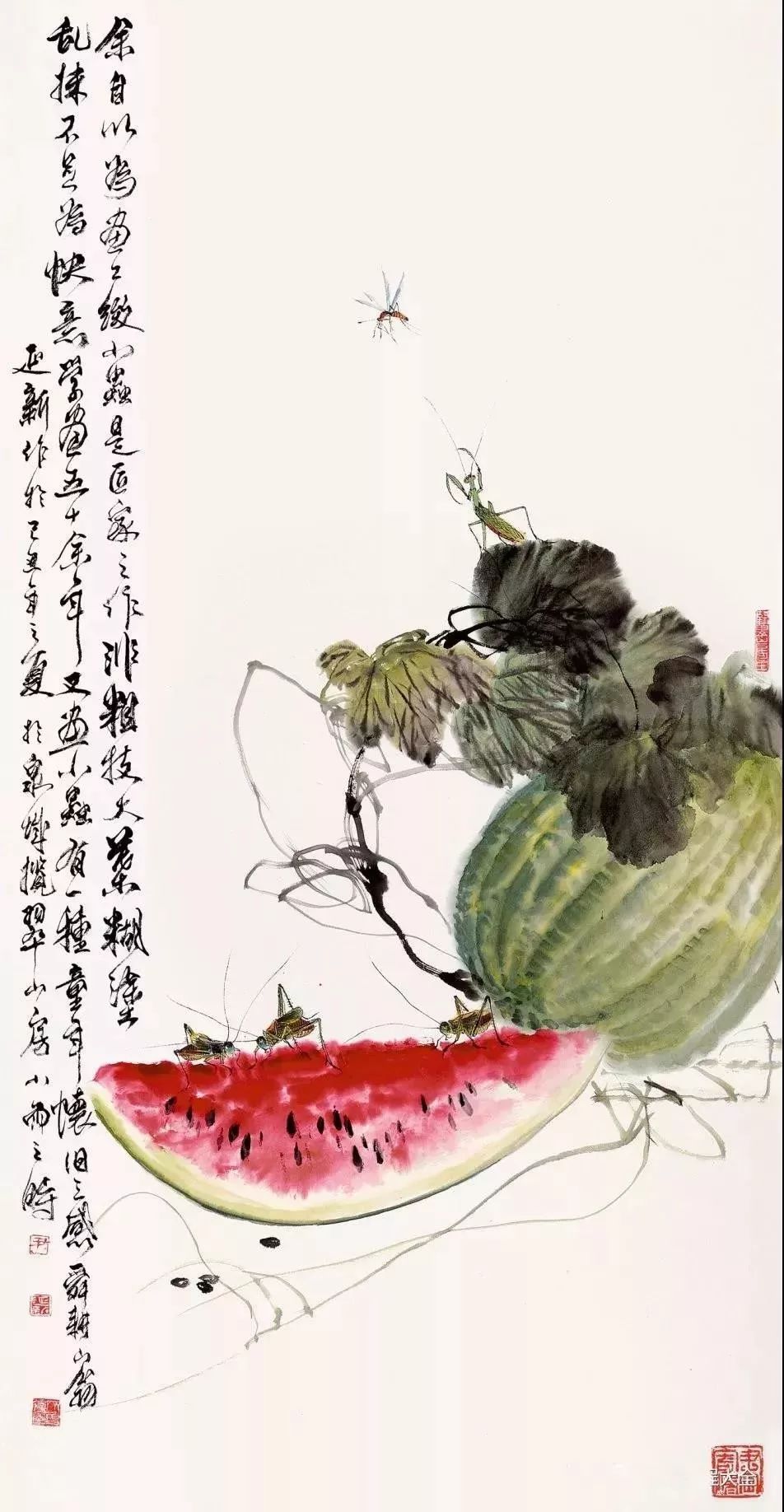 齐白石水墨小品欣赏,齐白石虫草长卷