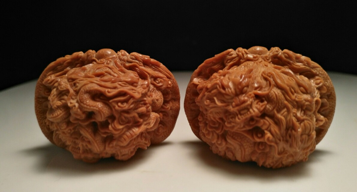 文玩核桃雕刻九龙,文玩核桃九龙至尊