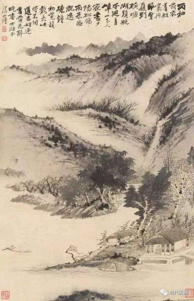 石涛山水画精品作品,石涛山水画高清大图临本