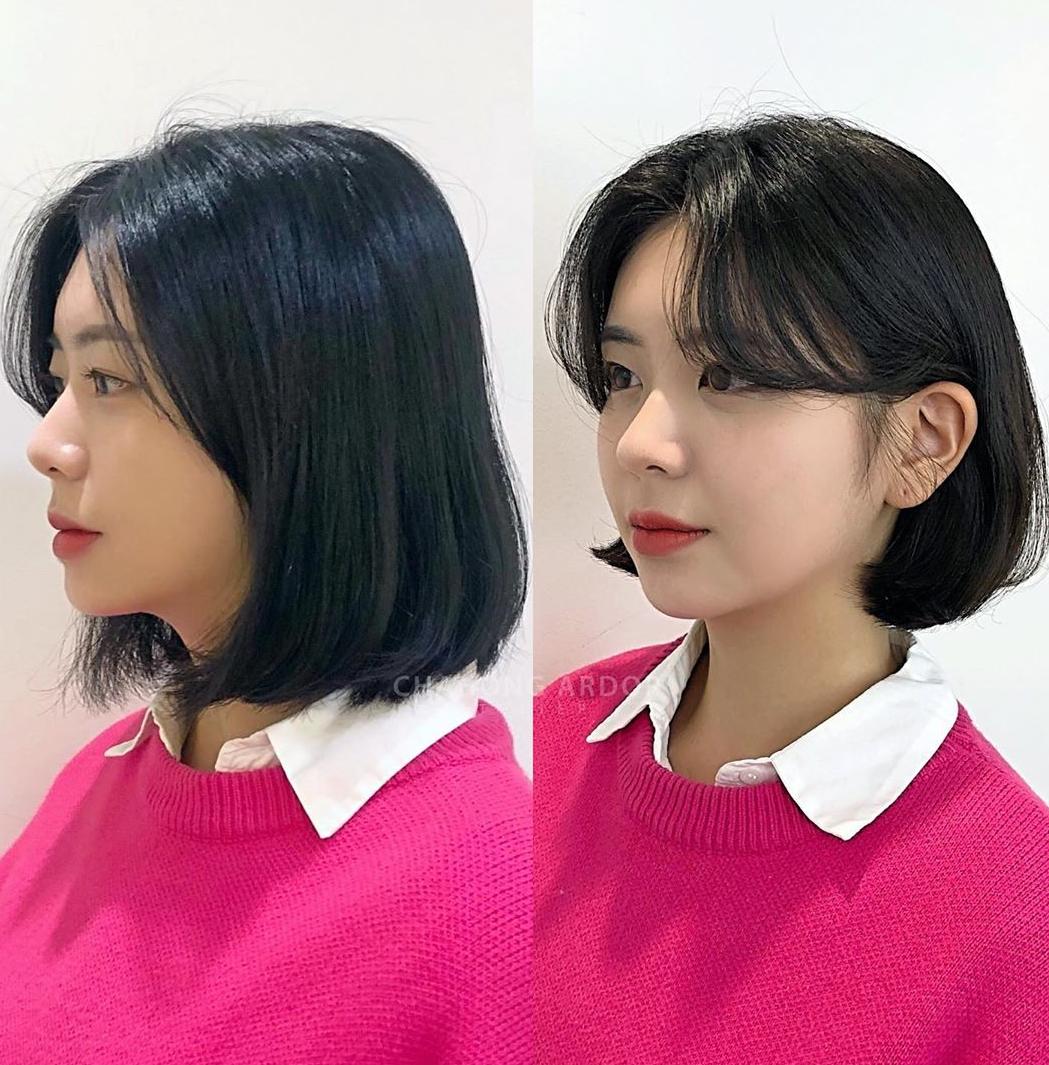 发型微整前后,发型微定型