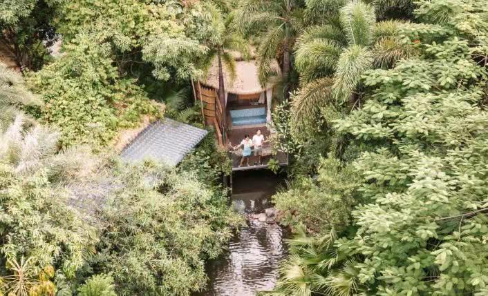 藏在河源爱心岛上的温泉民宿，巴厘岛风情小别墅，私家泡池，惊艳