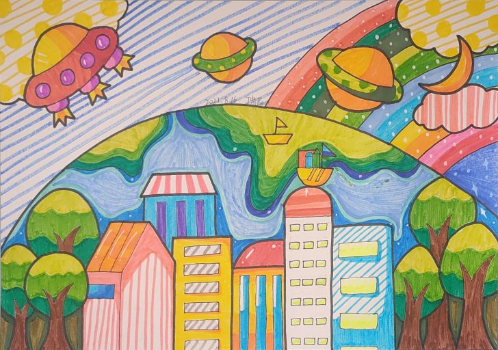 暑假儿童画一年级作品,儿童画合集