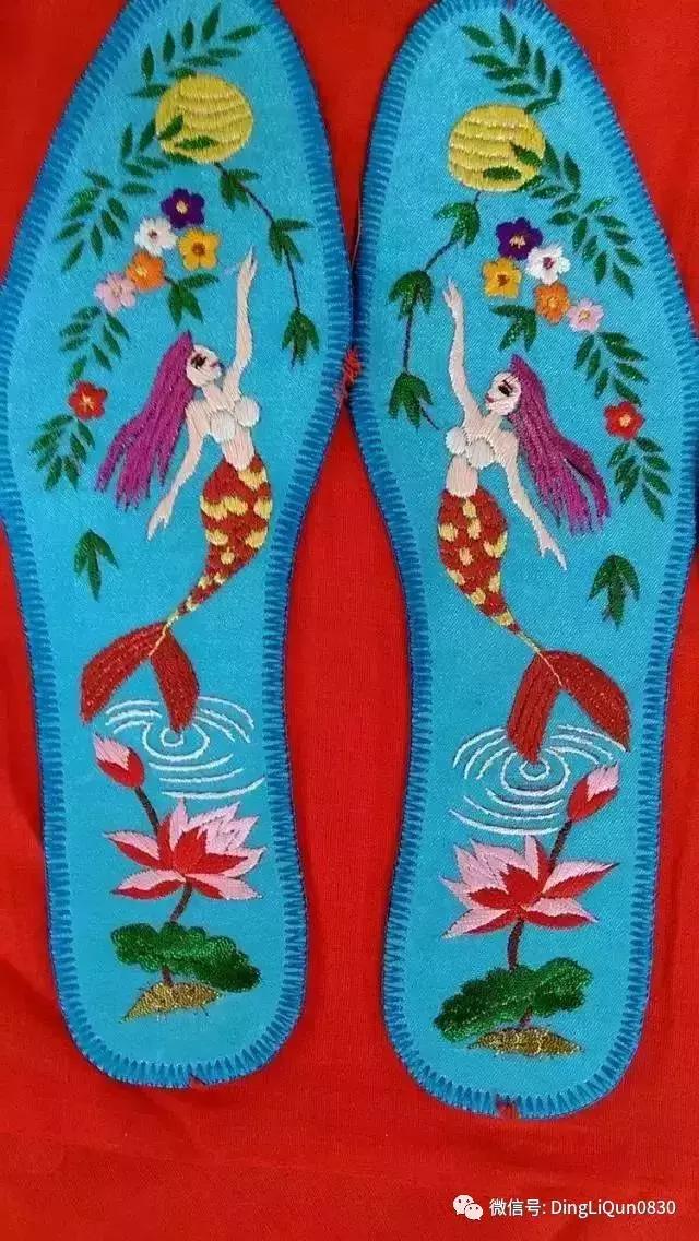 鞋垫上的刺绣艺术欣赏,鞋垫刺绣怎么刺绣熊猫嘴巴
