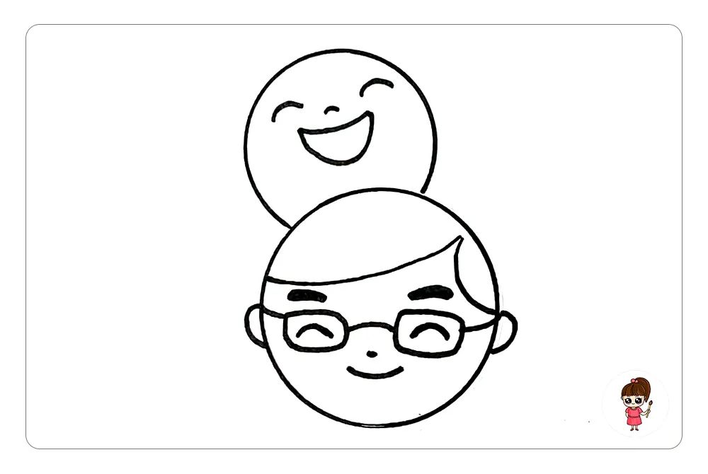 父亲节快乐的手抄报简笔画,孙子祝爷爷父亲节快乐的简笔画