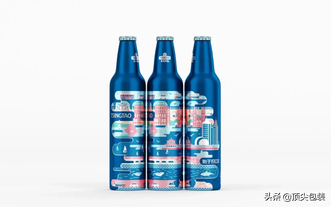 青岛啤酒醉美青岛礼盒,青岛啤酒的产品包装设计
