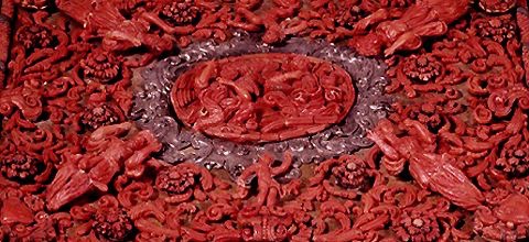 红珊瑚雕刻装饰,红珊瑚珠子雕刻