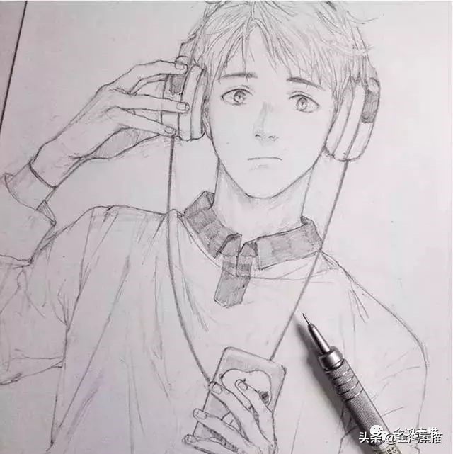 素描动漫人物古风,动漫人物素描简单