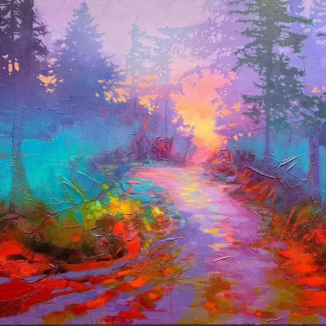 三个画家笔下的雪景,三位油画家的风景画