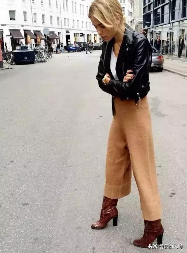 阔腿裤和鞋子的搭配,阔腿裤和鞋的穿搭