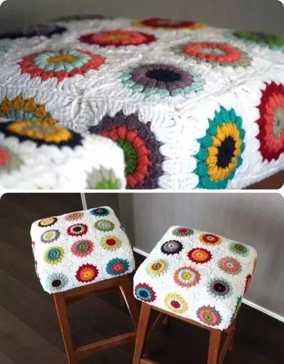 钩针汽车坐垫的编织教程,方形椅子坐垫钩针教程